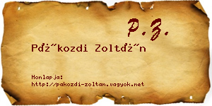 Pákozdi Zoltán névjegykártya